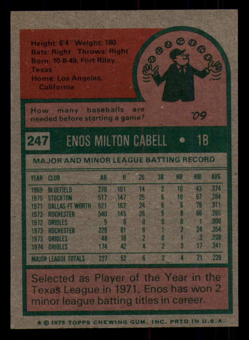 1975 Topps Baseball #166 - #259 - Complete your set - Pick your card - Picture 359 of 451