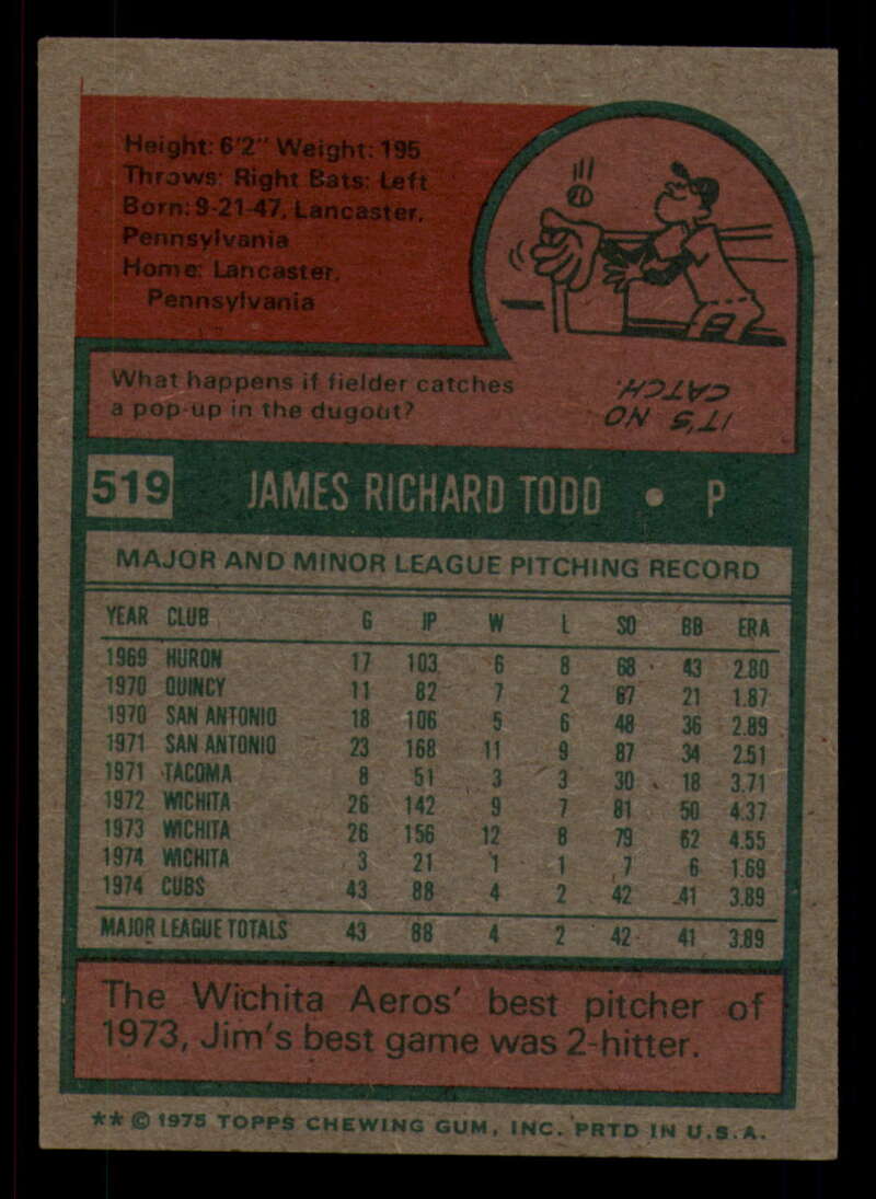 1975 Topps Baseball #516 - #585 - Complete your set - Pick your card - Picture 11 of 489