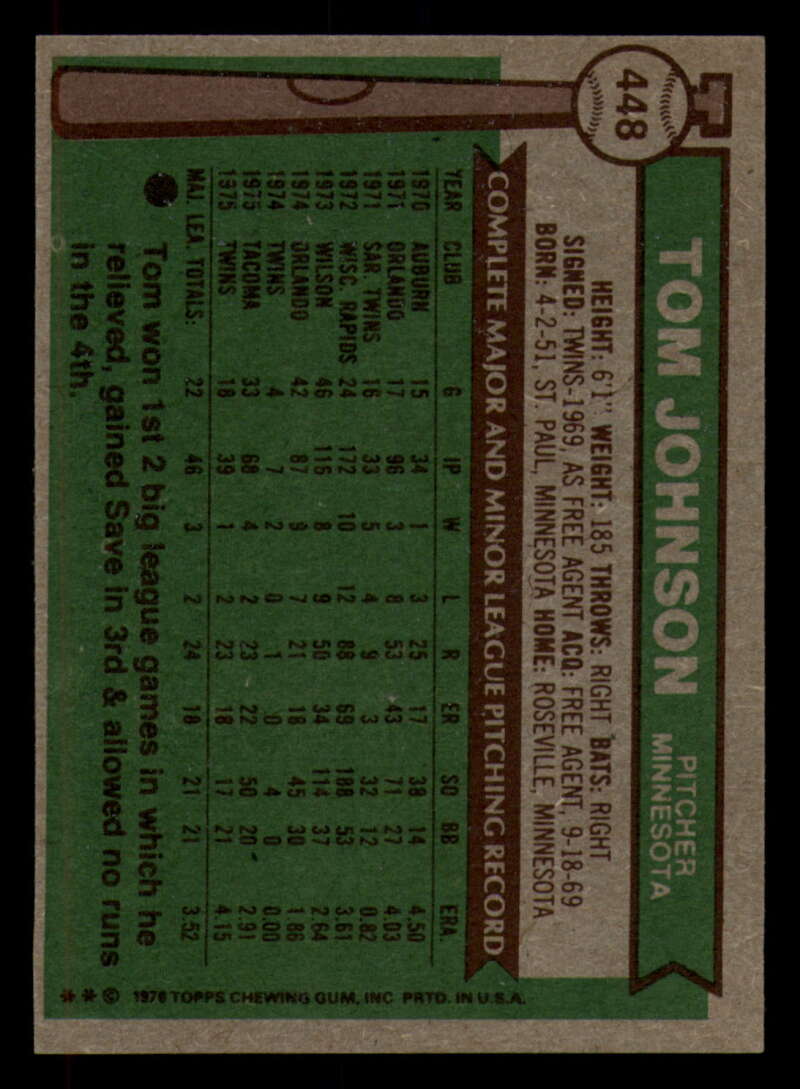 1976 Topps Baseball #391 to #450 - Complete your set - Pick your card - Picture 447 of 465