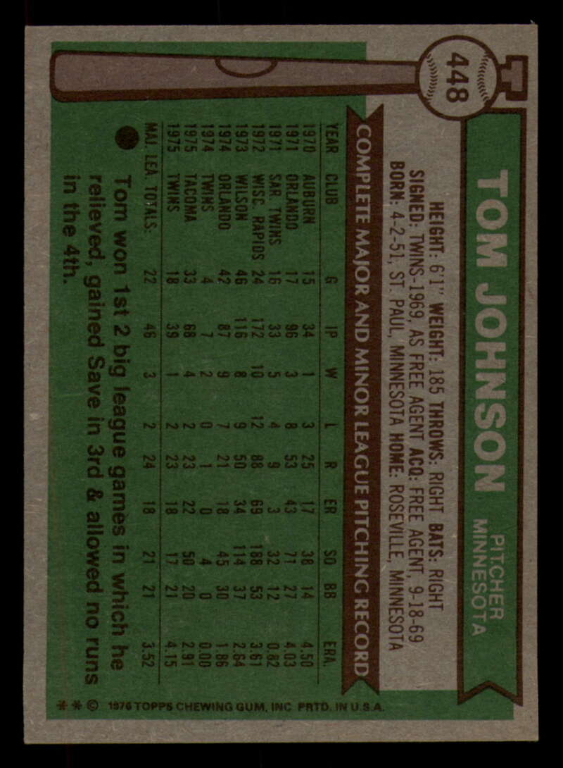 1976 Topps Baseball #391 to #450 - Complete your set - Pick your card - Picture 443 of 465