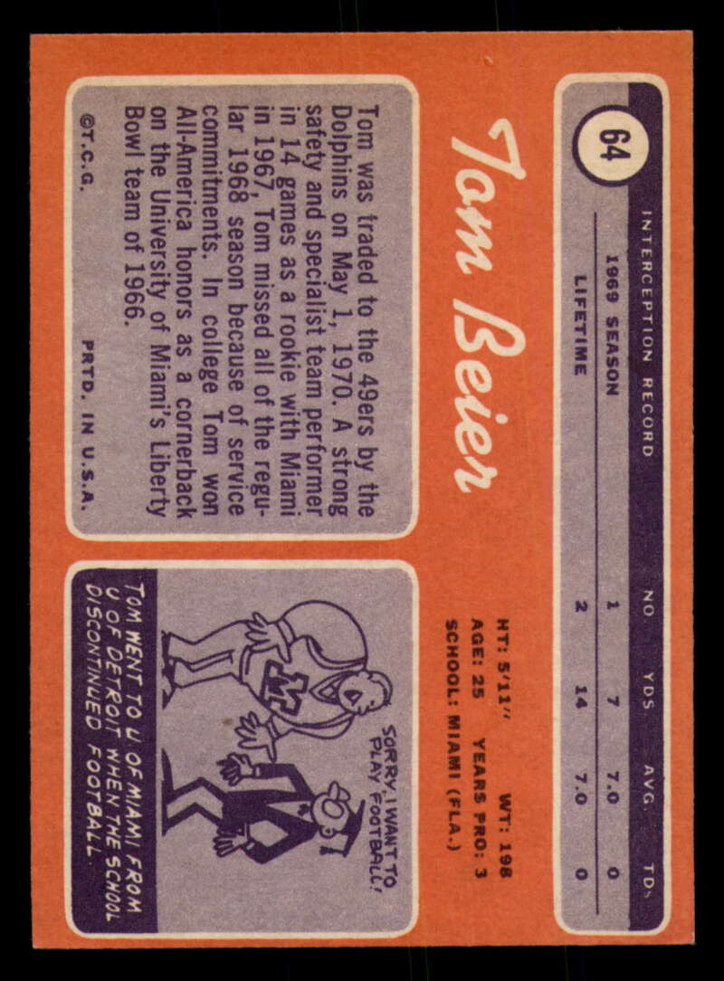 1970 Topps Football #1 to #89 - Complete your set - Pick your card - Picture 357 of 475