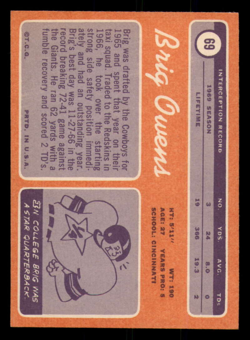 1970 Topps Football #1 to #89 - Complete your set - Pick your card - Picture 387 of 475