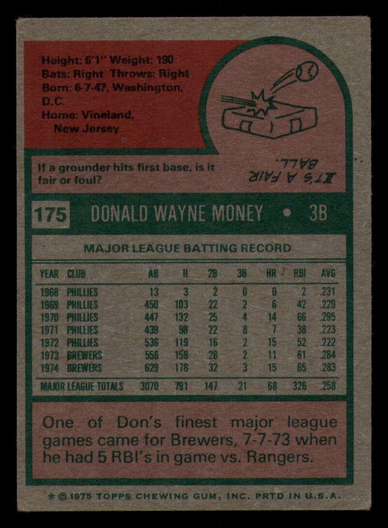 1975 Topps Baseball #166 - #259 - Complete your set - Pick your card - Picture 79 of 451