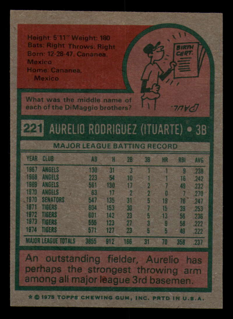 1975 Topps Baseball #166 - #259 - Complete your set - Pick your card - Picture 249 of 451