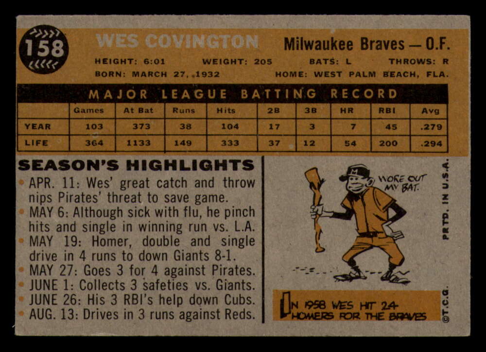 1960 Topps Baseball #91 to #180 - Complete your set - Pick your card - Picture 309 of 455