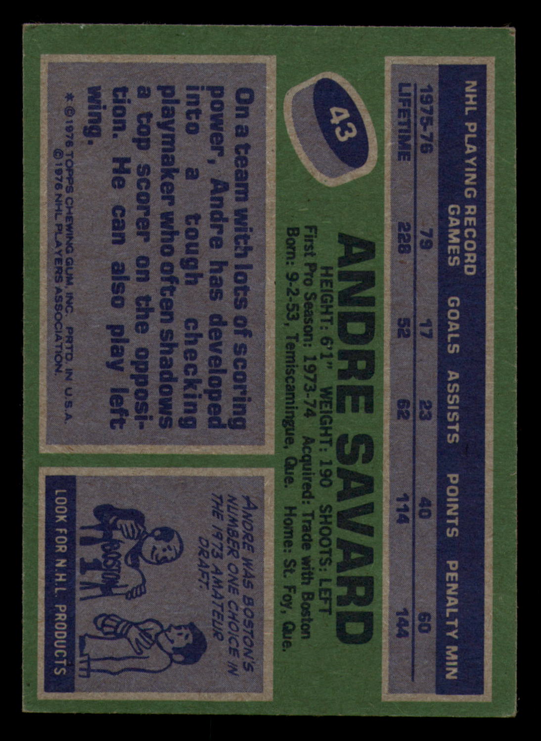 1976-77 Topps Hockey  #6 - #85 - Complete your set - Pick your Card - Picture 185 of 423