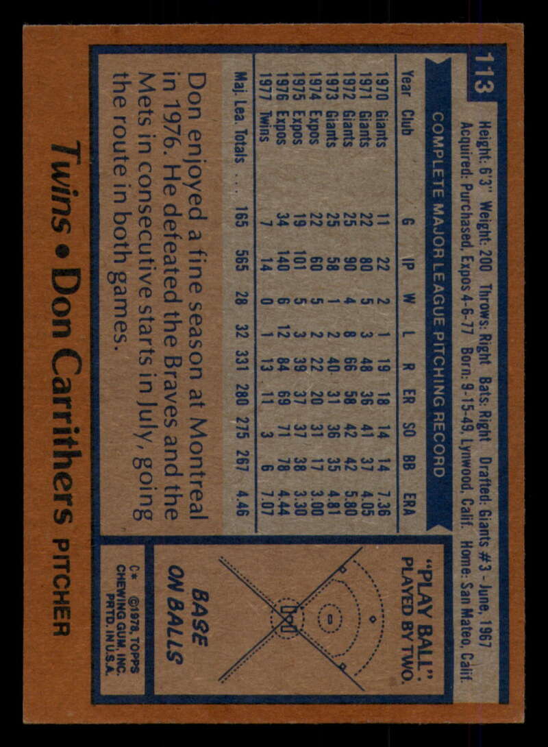 1978 Topps Baseball #111 - #160 - Complete your set - Pick your card - Picture 21 of 489