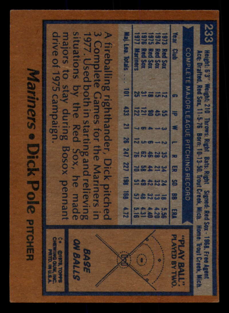 1978 Topps Baseball #216 - #265 - Complete your set - Pick your card - Picture 173 of 497