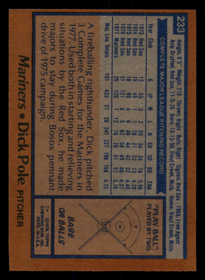 1978 Topps Baseball #216 - #265 - Complete your set - Pick your card - Picture 175 of 497