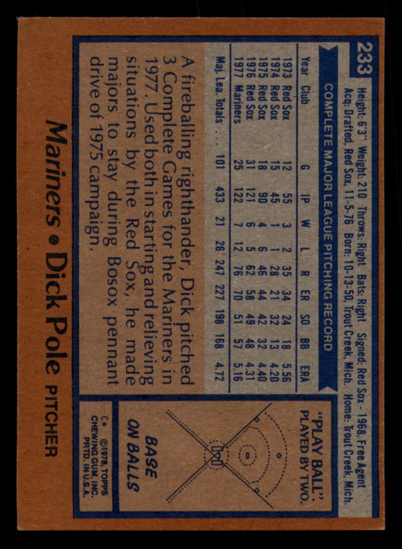 1978 Topps Baseball #216 - #265 - Complete your set - Pick your card - Picture 177 of 497