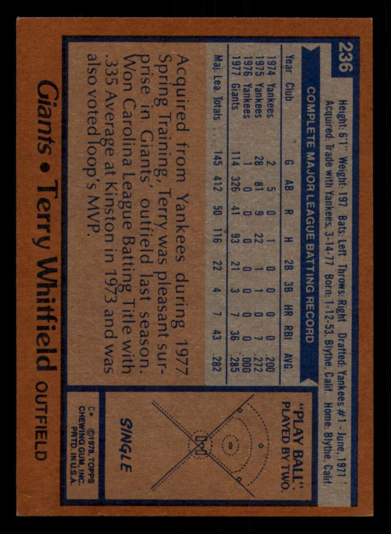 1978 Topps Baseball #216 - #265 - Complete your set - Pick your card - Picture 205 of 497