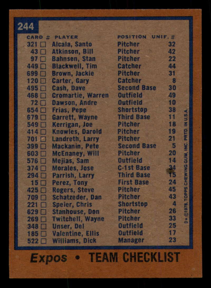 1978 Topps Baseball #216 - #265 - Complete your set - Pick your card - Picture 291 of 497