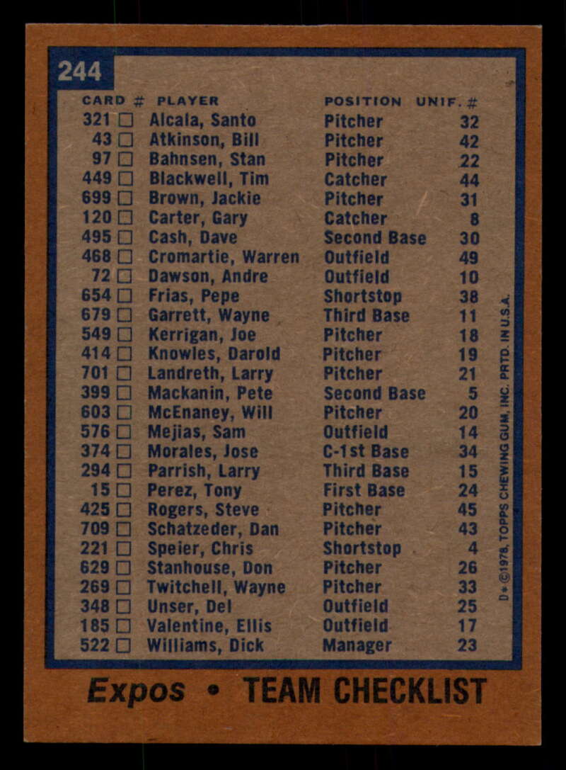 1978 Topps Baseball #216 - #265 - Complete your set - Pick your card - Picture 293 of 497