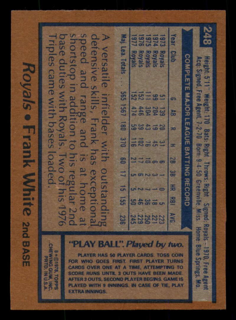 1978 Topps Baseball #216 - #265 - Complete your set - Pick your card - Picture 333 of 497
