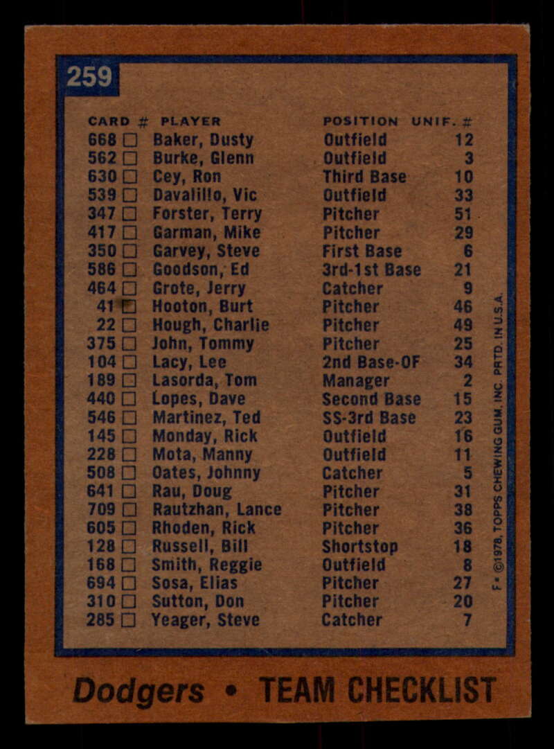 1978 Topps Baseball #216 - #265 - Complete your set - Pick your card - Picture 433 of 497