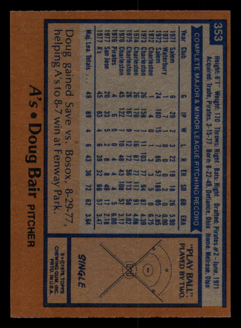 1978 Topps Baseball #316 - #365 - Complete your set - Pick your card - Picture 375 of 491