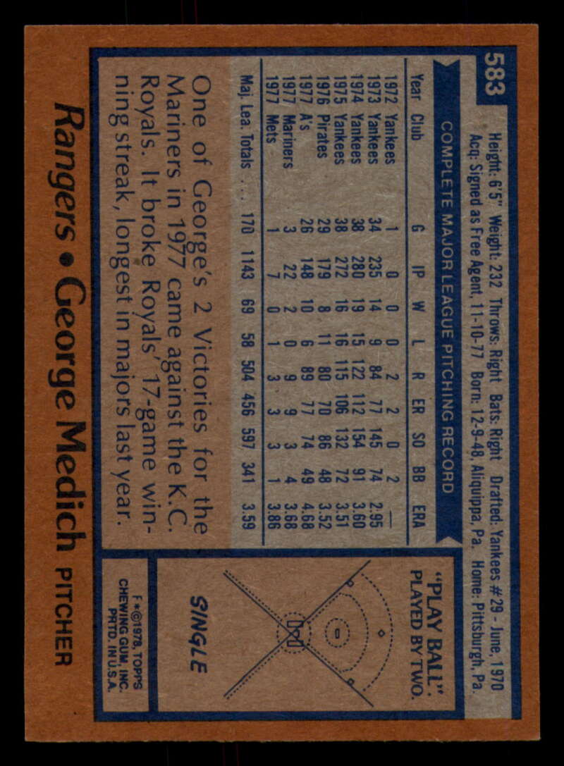 1978 Topps Baseball #571 - #625 - Complete your set - Pick your card - Picture 83 of 499