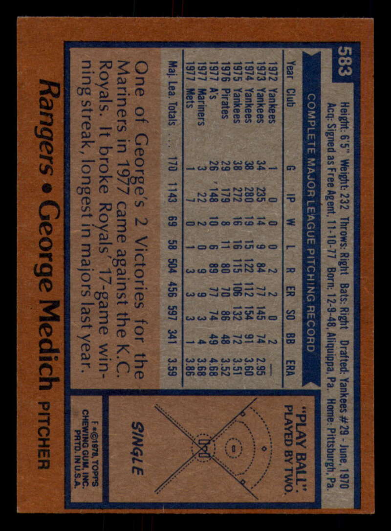 1978 Topps Baseball #571 - #625 - Complete your set - Pick your card - Picture 87 of 499