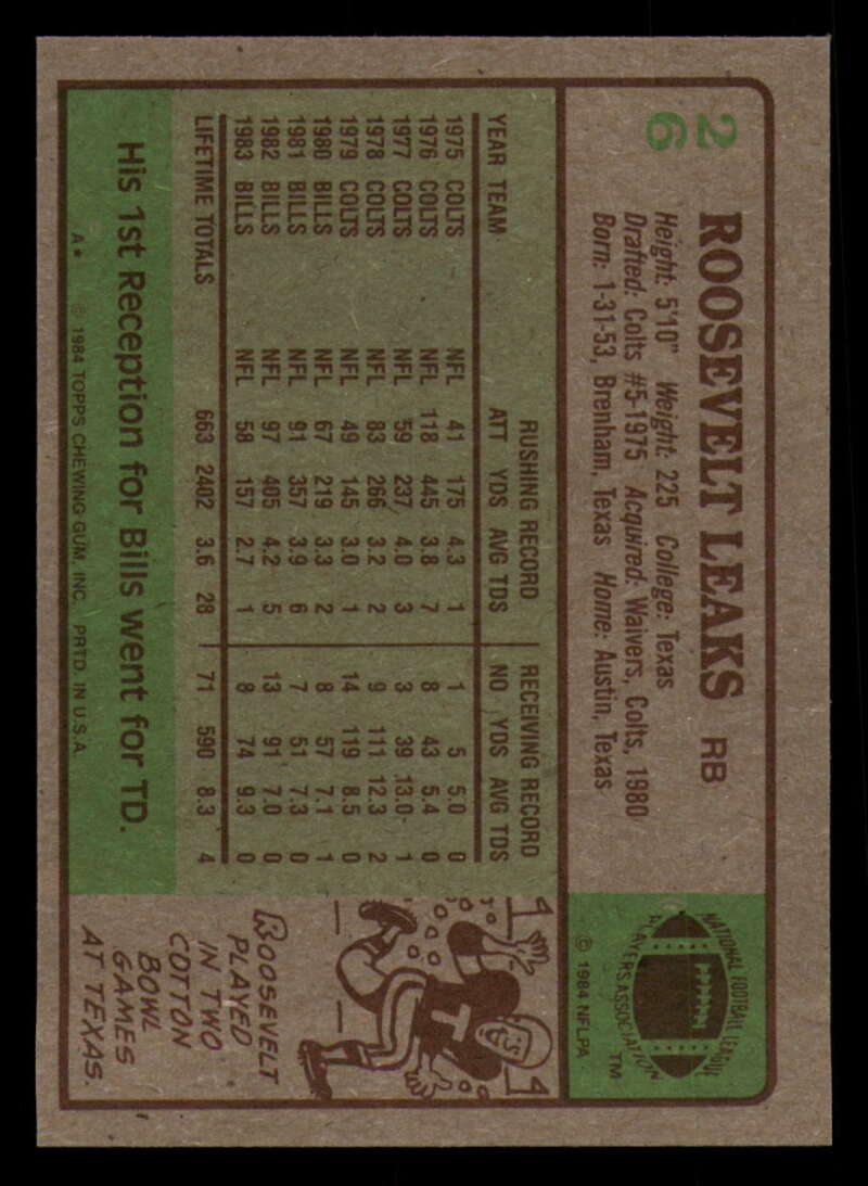 1984 Topps Football - #1  -  #60 - Complete your set - Pick your card - Picture 129 of 323