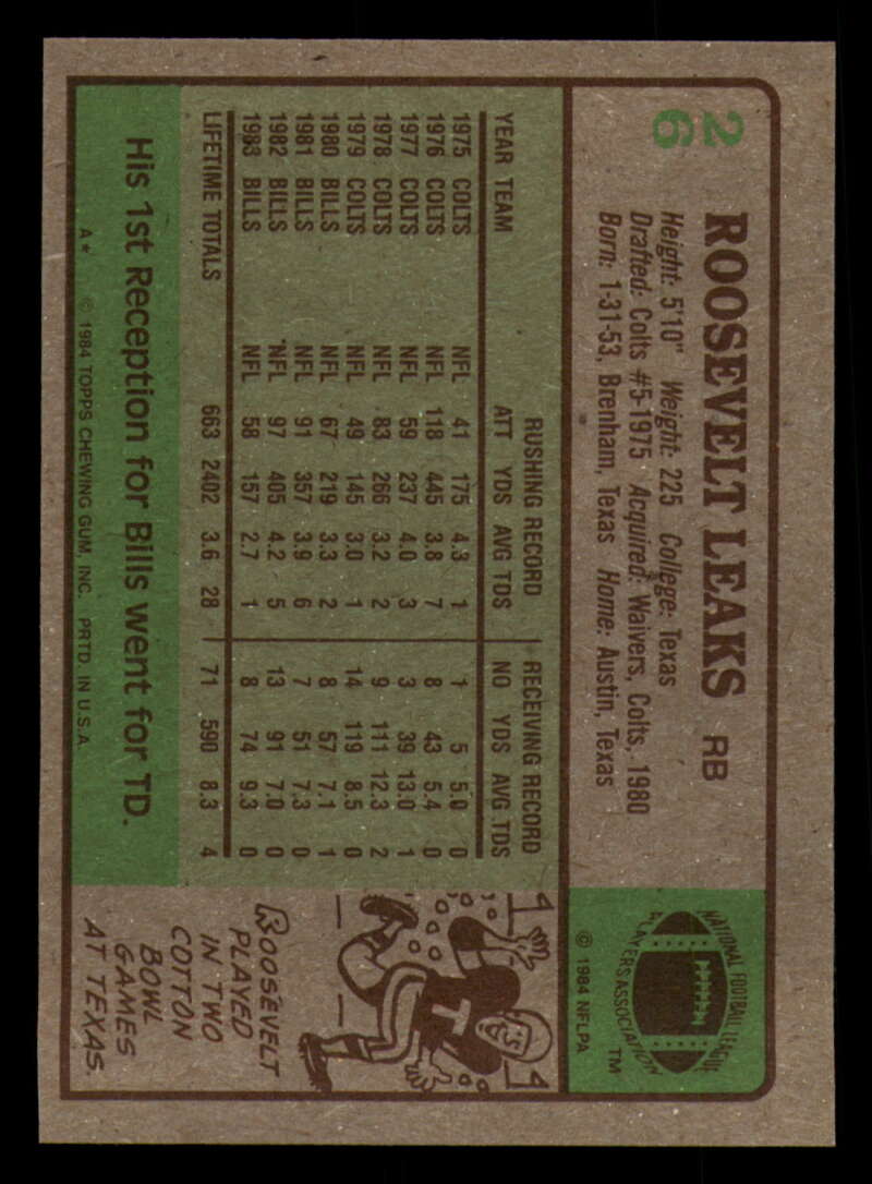 1984 Topps Football - #1  -  #60 - Complete your set - Pick your card - Picture 131 of 323