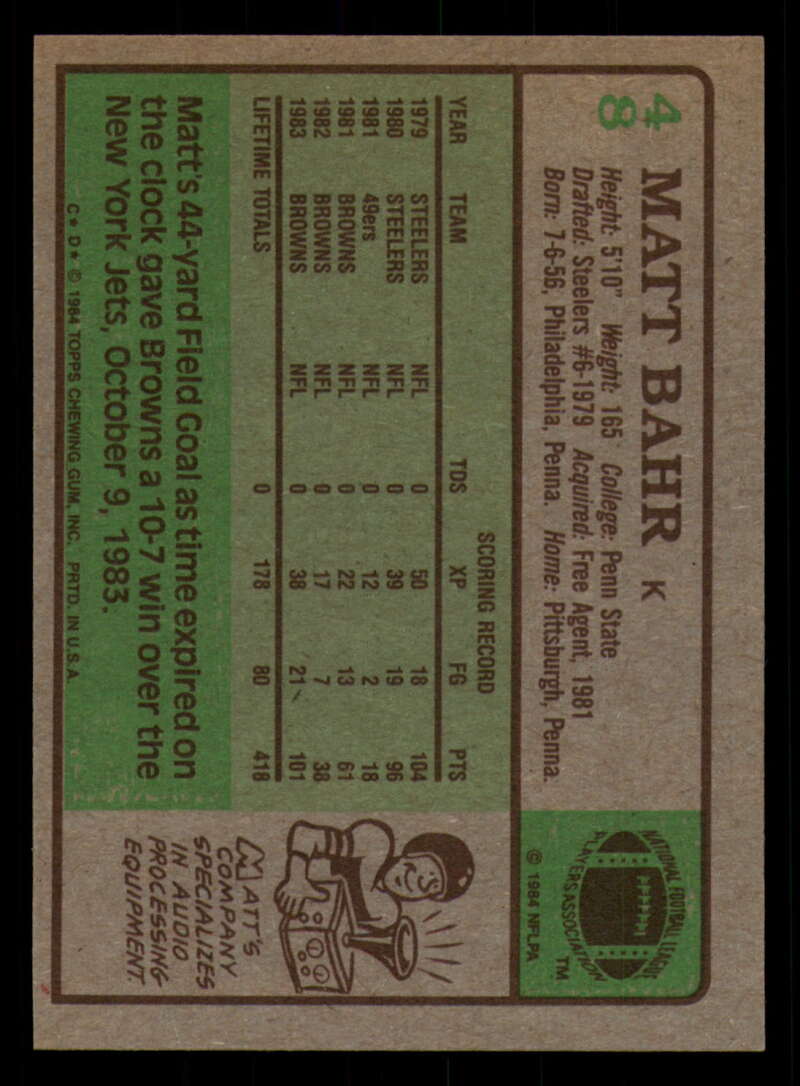 1984 Topps Football - #1  -  #60 - Complete your set - Pick your card - Picture 245 of 323