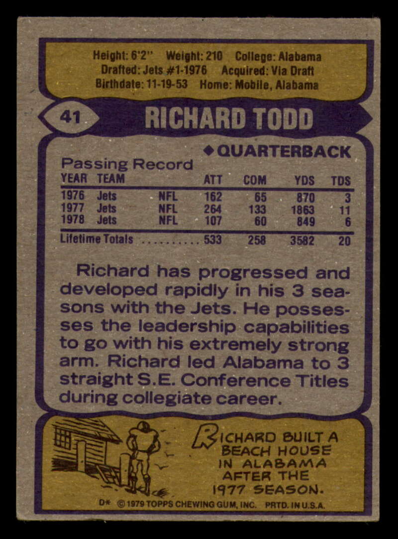 1979 Topps Football - #1 to #60 - Complete your set - Pick your card - Picture 287 of 457