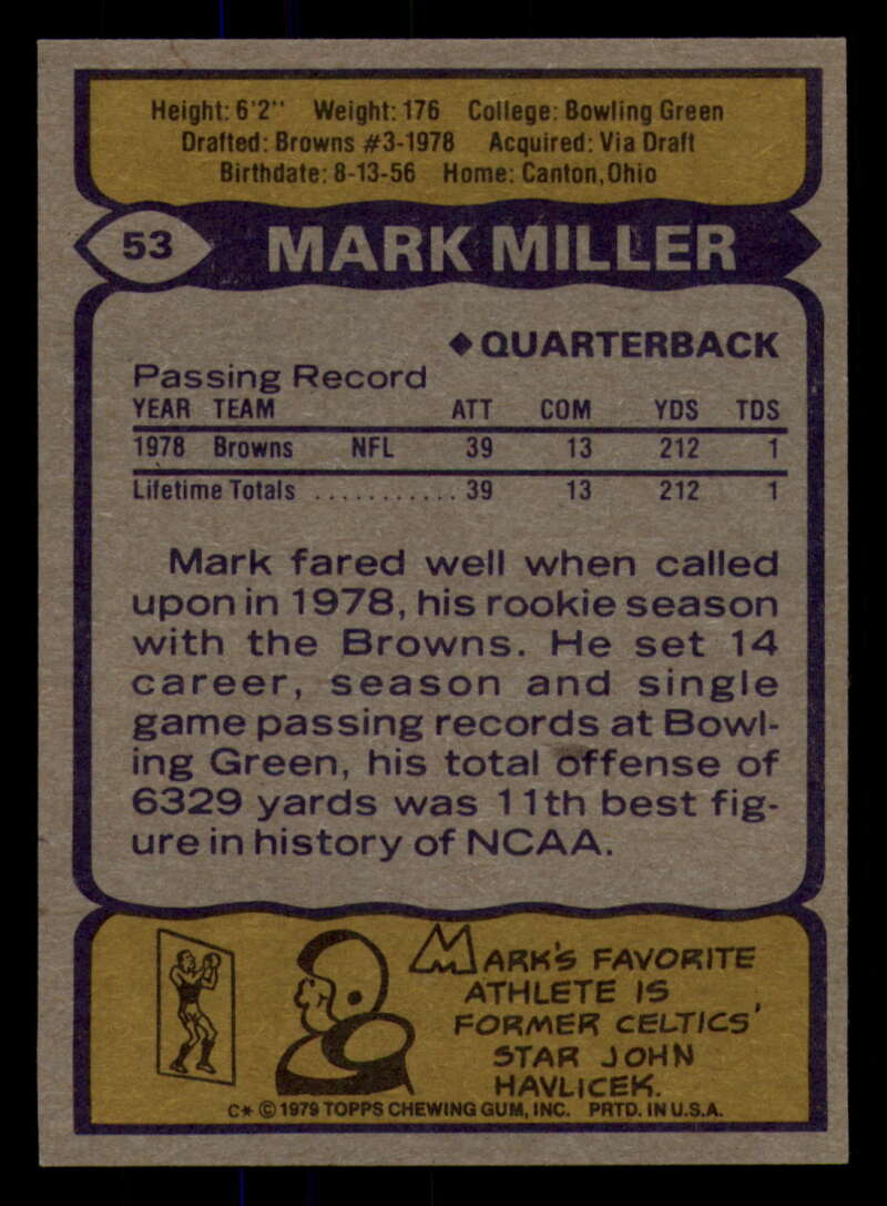 1979 Topps Football - #1 to #60 - Complete your set - Pick your card - Picture 387 of 457