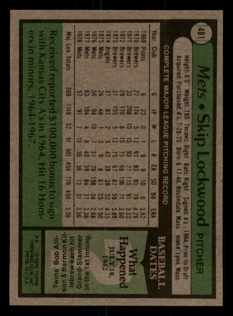 1979 Topps Baseball #451  to  #500 - Complete your set - Pick your card - Picture 307 of 489