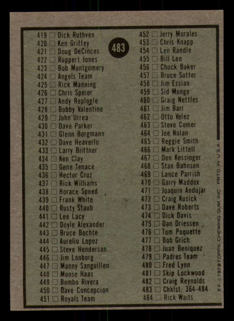 1979 Topps Baseball #451  to  #500 - Complete your set - Pick your card - Picture 329 of 489