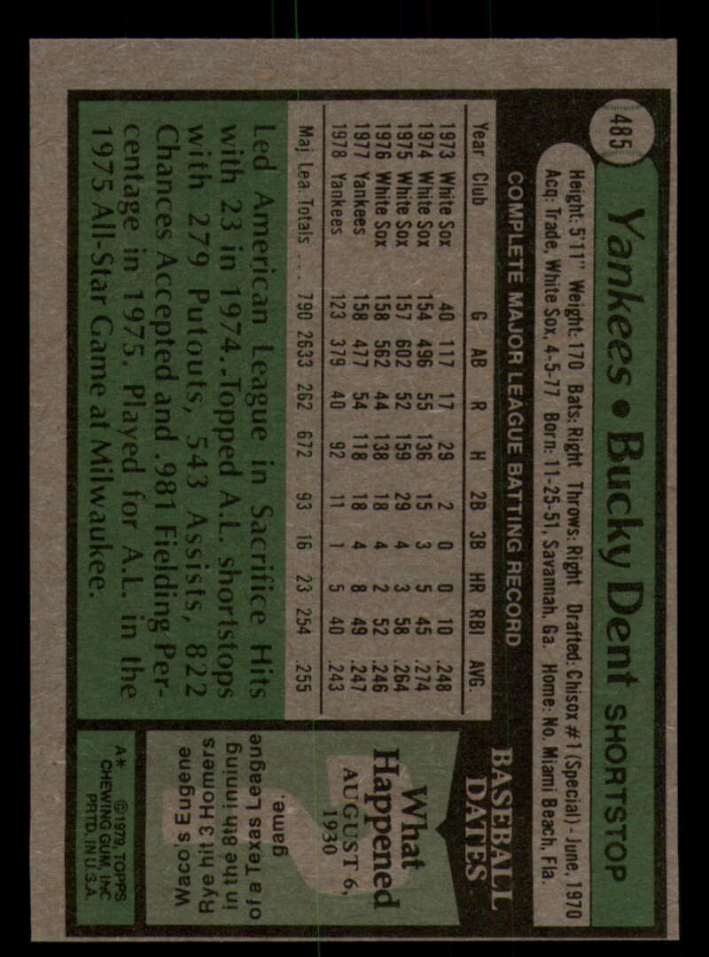 1979 Topps Baseball #451  to  #500 - Complete your set - Pick your card - Picture 343 of 489