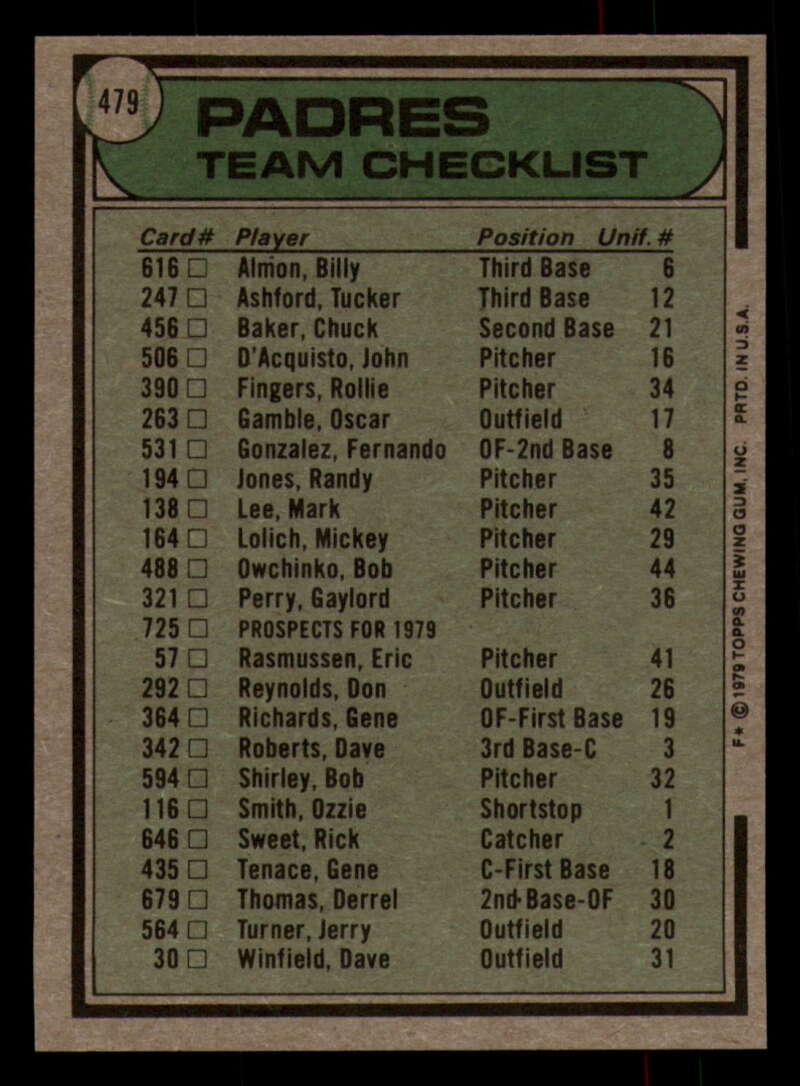 1979 Topps Baseball #451  to  #500 - Complete your set - Pick your card - Picture 289 of 489