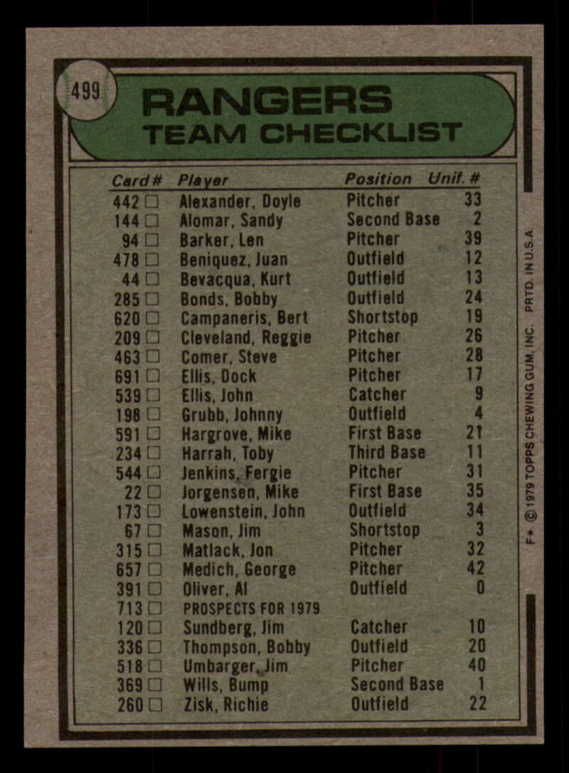 1979 Topps Baseball #451  to  #500 - Complete your set - Pick your card - Picture 483 of 489