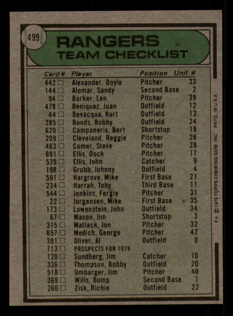 1979 Topps Baseball #451  to  #500 - Complete your set - Pick your card - Picture 485 of 489