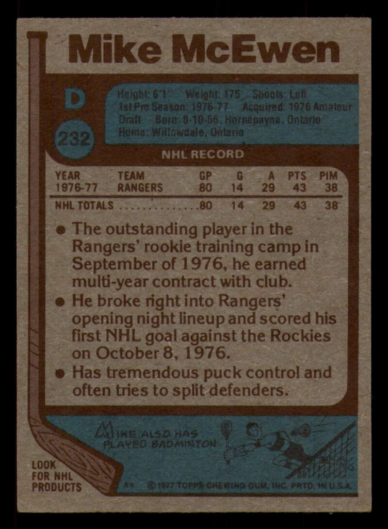 1977-78 Topps Hockey - #221 to #264 - Complete your set - Pick your card - Picture 61 of 291