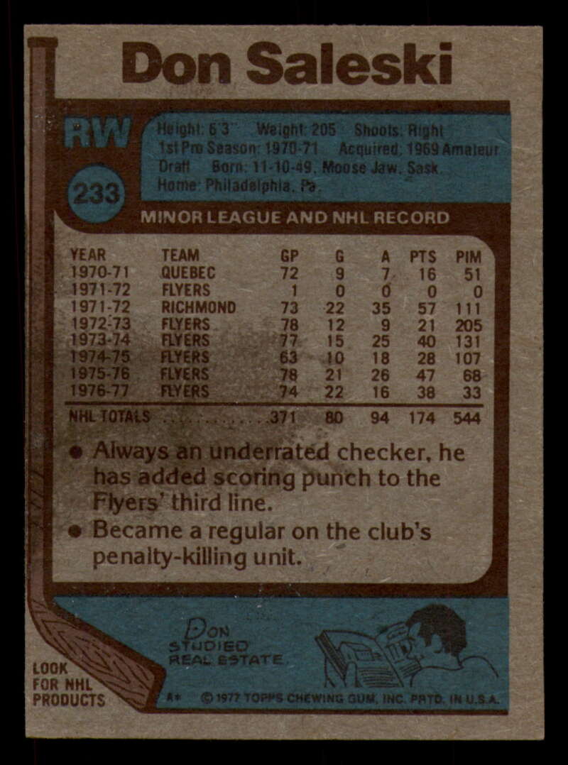 1977-78 Topps Hockey - #221 to #264 - Complete your set - Pick your card - Picture 67 of 291