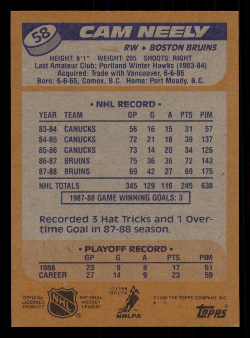 1988-89 Topps Hockey - #2 - #100 - Complete your set - Pick your card - Picture 245 of 433