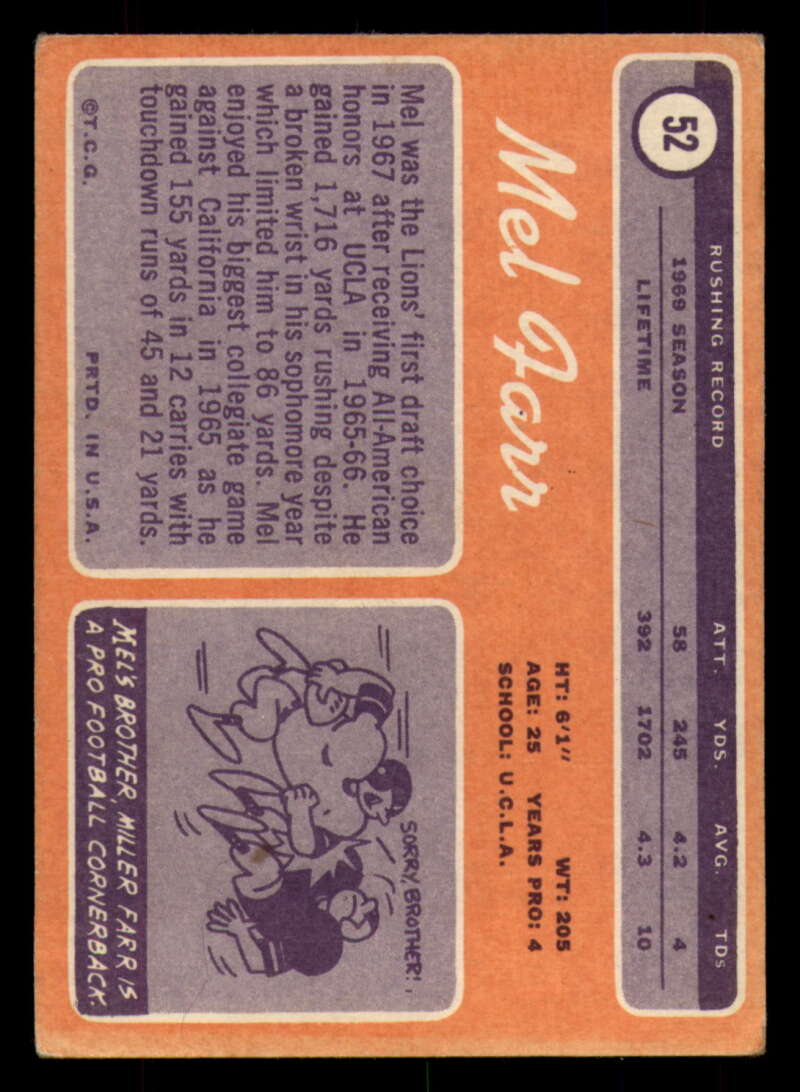 1970 Topps Football #1 to #89 - Complete your set - Pick your card - Picture 303 of 475