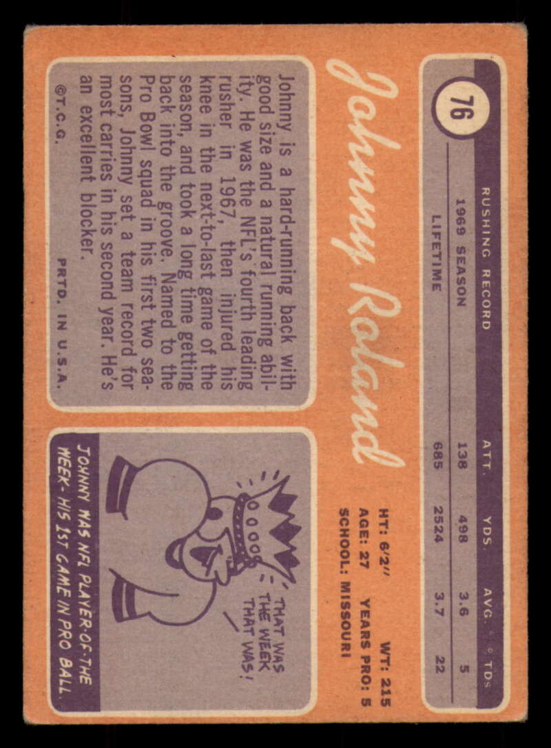 1970 Topps Football #1 to #89 - Complete your set - Pick your card - Picture 419 of 475