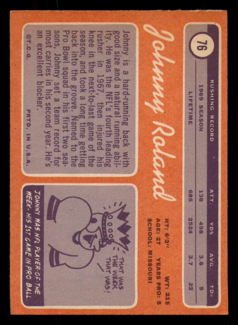 1970 Topps Football #1 to #89 - Complete your set - Pick your card - Picture 421 of 475