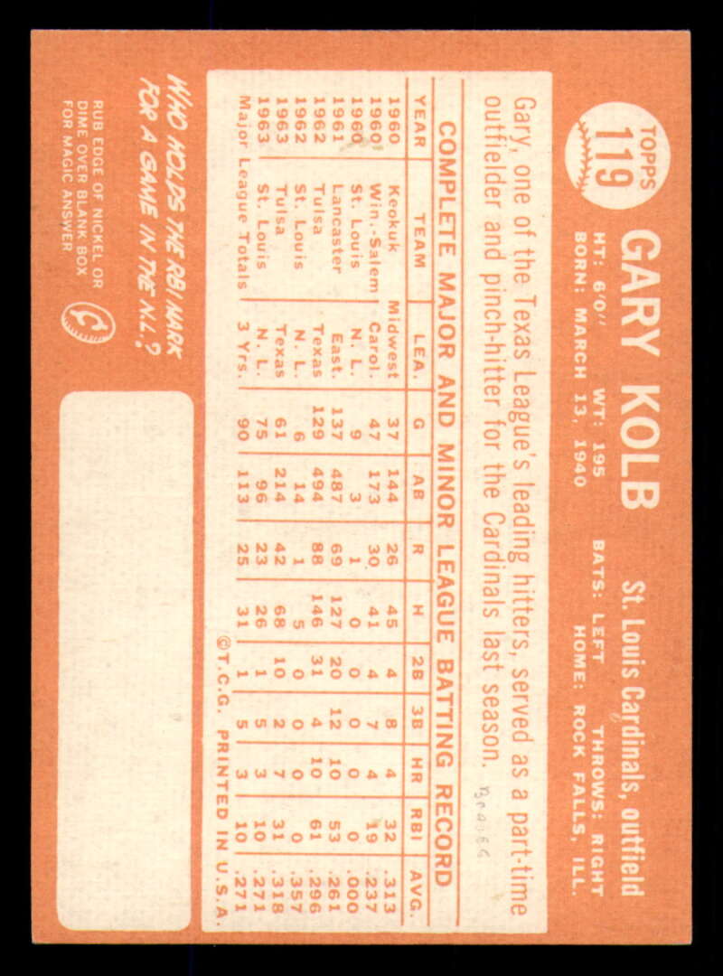 1964 Topps Baseball #3 - #130 - Complete your set - Pick your card - Picture 415 of 465