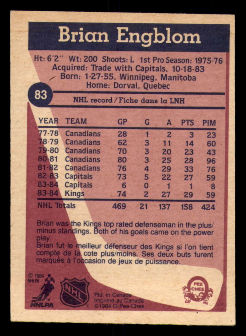 1984-85 O-Pee-Chee Hockey - #1 - #155 - Complete your set - Pick your card - Picture 281 of 495