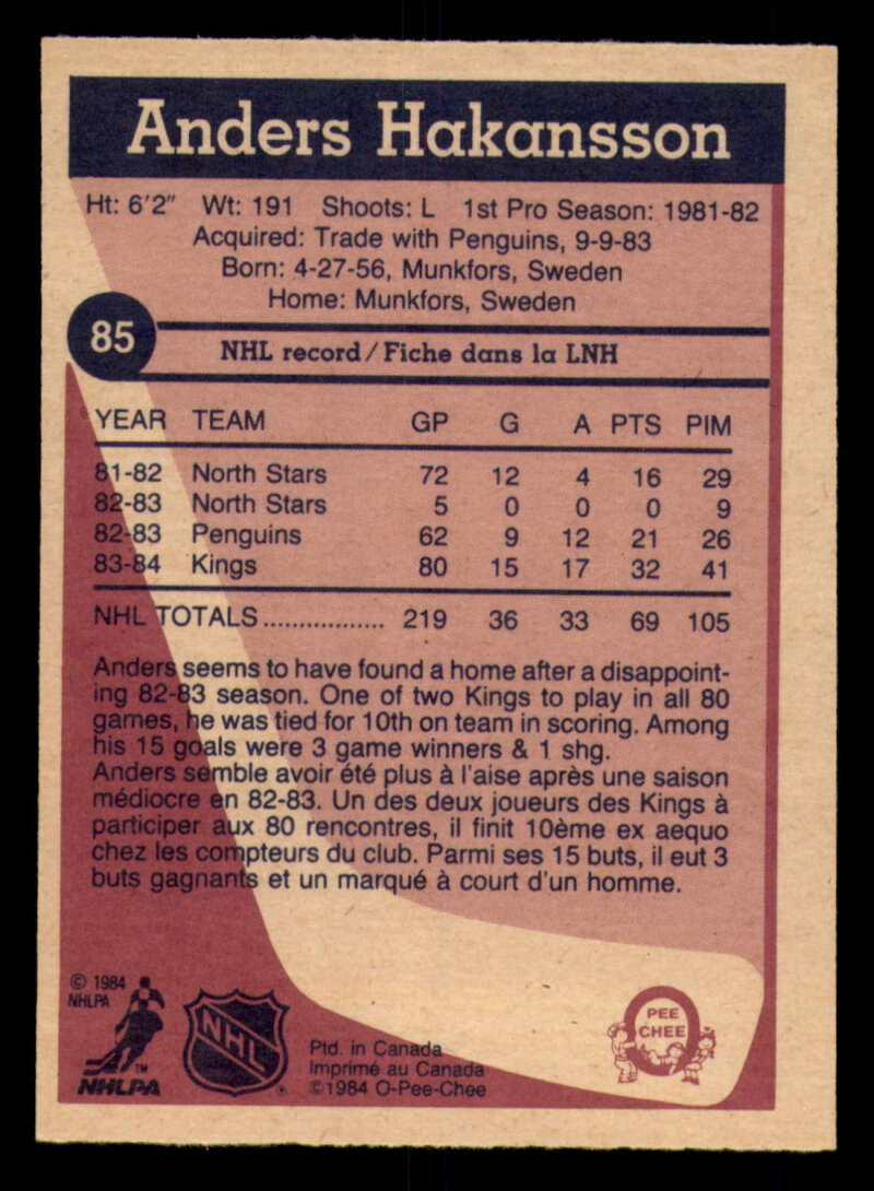 1984-85 O-Pee-Chee Hockey - #1 - #155 - Complete your set - Pick your card - Picture 287 of 495