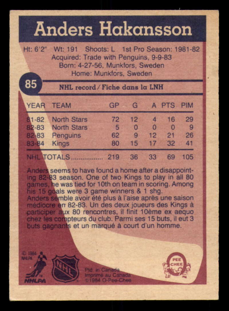 1984-85 O-Pee-Chee Hockey - #1 - #155 - Complete your set - Pick your card - Picture 289 of 495