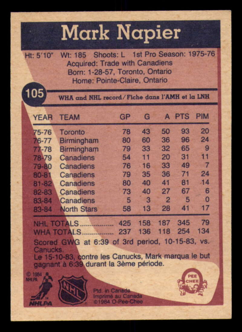 1984-85 O-Pee-Chee Hockey - #1 - #155 - Complete your set - Pick your card - Picture 357 of 495