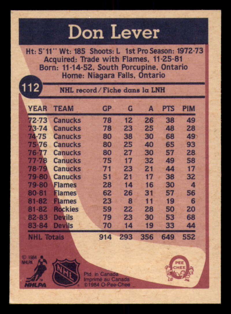 1984-85 O-Pee-Chee Hockey - #1 - #155 - Complete your set - Pick your card - Picture 377 of 495