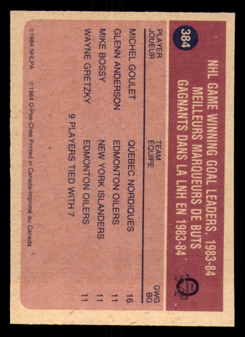 1984-85 O-Pee-Chee Hockey - #331 - #396 - Complete your set - Pick your card - Picture 149 of 181