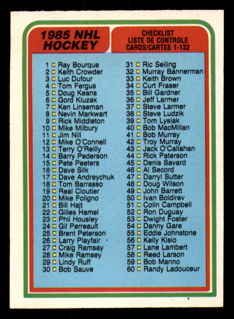 1984-85 O-Pee-Chee Hockey - #331 - #396 - Complete your set - Pick your card - Picture 174 of 181
