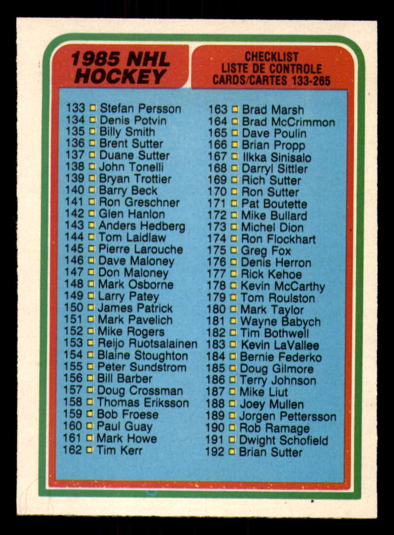 1984-85 O-Pee-Chee Hockey - #331 - #396 - Complete your set - Pick your card - Picture 178 of 181