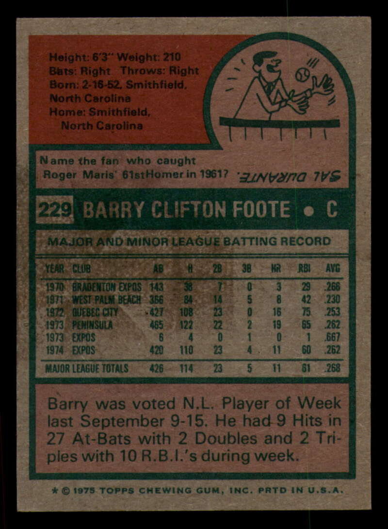 1975 Topps Baseball #166 - #259 - Complete your set - Pick your card - Picture 299 of 451