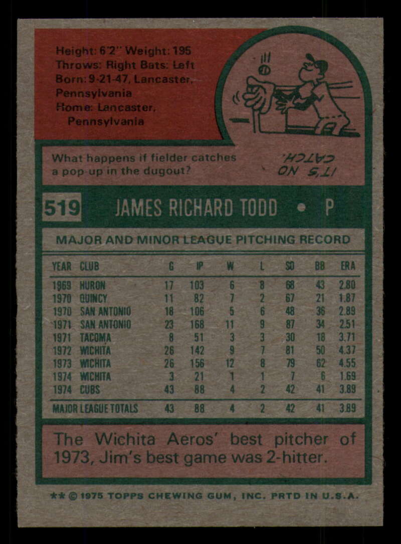 1975 Topps Baseball #516 - #585 - Complete your set - Pick your card - Picture 13 of 489